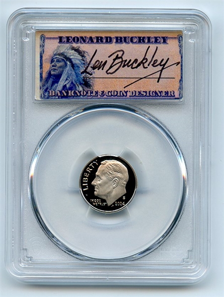 2024 S 10C Clad Roosevelt Dime PCGS PR70DCAM FDOI Thomas Leonard Buckley