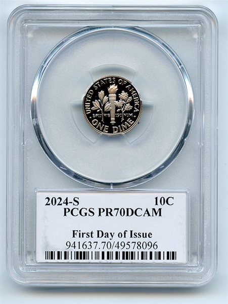 2024 S 10C Clad Roosevelt Dime PCGS PR70DCAM FDOI Thomas Leonard Buckley