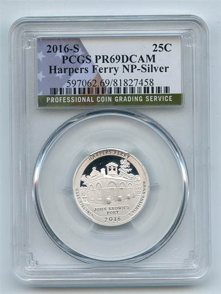 2016 S 25C Silver Harpers Ferry Quarter PCGS PR69DCAM