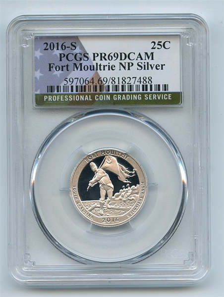 2016 S 25C Silver Fort Moultrie Quarter PCGS PR69DCAM