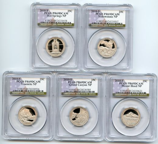 2010 S Clad National Parks Quarter Set PCGS PR69DCAM