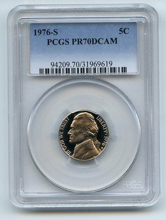 Lot Detail - 1976 S 5C Jefferson Nickel Proof PCGS PR70DCAM