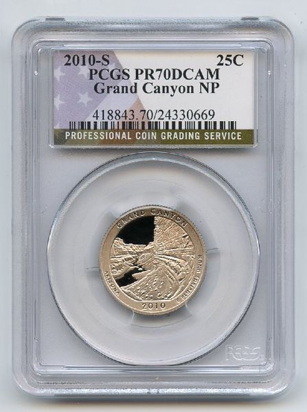 2010 S 25C Clad Grand Canyon Quarter PCGS PR70DCAM