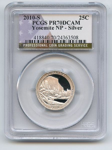 2010 S 25C Silver Yosemite Quarter PCGS PR70DCAM