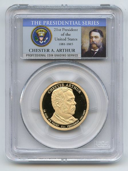 2012 S $1 Chester A Arthur Dollar PCGS PR70DCAM