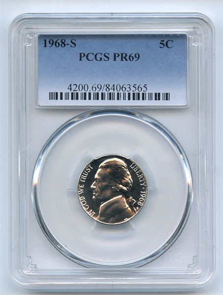 1968 S 5C Jefferson Nickel PCGS PR69