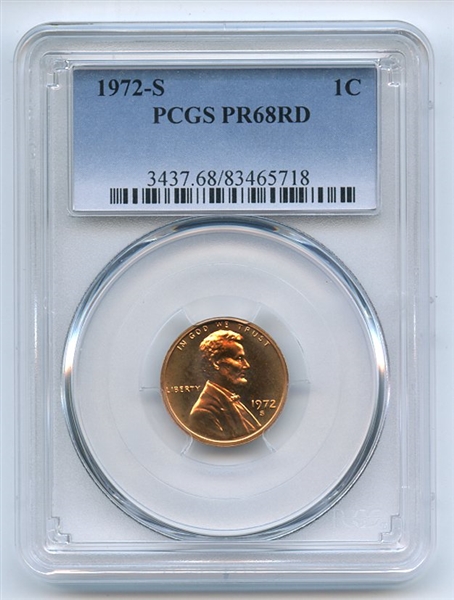 1972 S 1C Lincoln Cent PCGS PR68