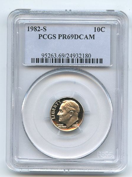 1982 S 10C Roosevelt Dime Proof PCGS PR69DCAM