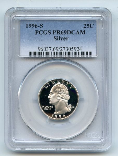 1996 S 25C Silver Washington Quarter Proof PCGS PR69DCAM