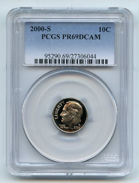 2000 S 10C Roosevelt Dime PCGS PR69DCAM