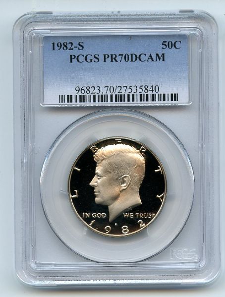 1982 S 50C Kennedy Half Dollar Proof PCGS PR70DCAM