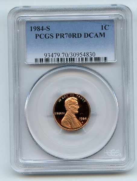 1984 S 1C Lincoln Cent Proof PCGS PR70DCAM