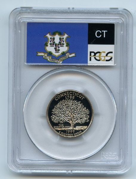 1999 S 25C Clad Connecticut Quarter PCGS PR70DCAM