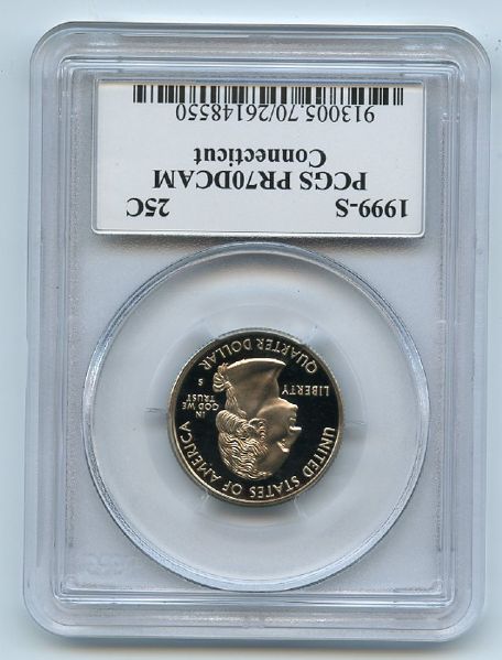 1999 S 25C Clad Connecticut Quarter PCGS PR70DCAM