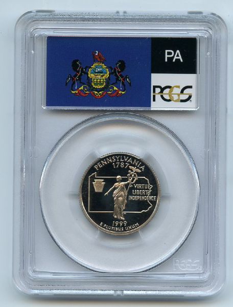 1999 S 25C Clad Pennsylvania Quarter PCGS PR70DCAM