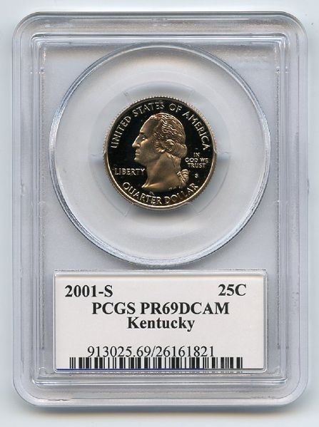 2001 S 25C Clad Kentucky Quarter PCGS PR69DCAM