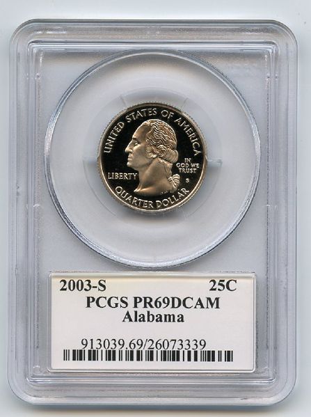 2003 S 25C Clad Alabama Quarter PCGS PR69DCAM