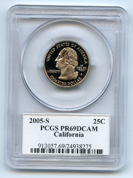 2005 S 25C Clad California Quarter PCGS PR69DCAM