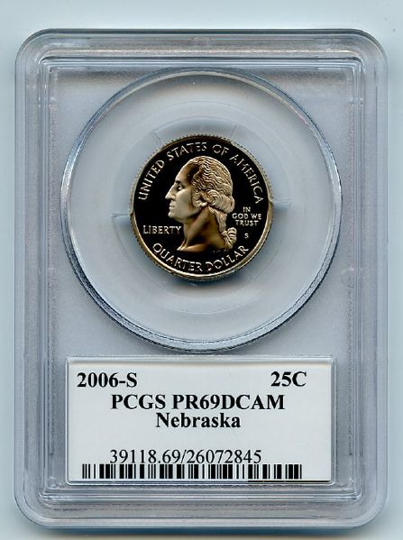 2006 S 25C Clad Nebraska Quarter PCGS PR69DCAM