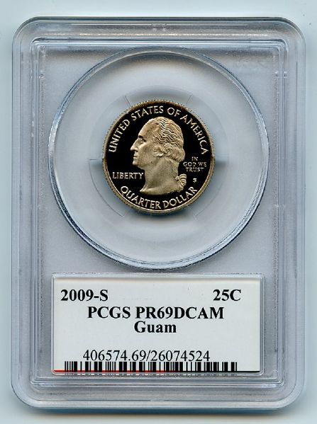 2009 S 25C Clad Guam Quarter PCGS PR69DCAM