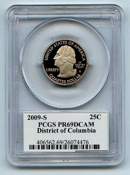 2009 S 25C Clad Washington DC Quarter PCGS PR69DCAM