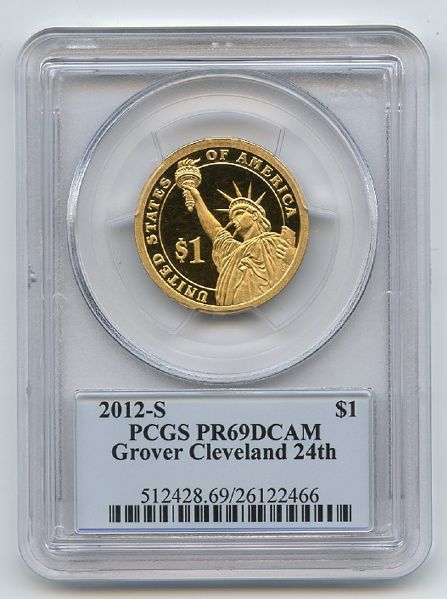 2012 S $1 Grover Cleveland 24 Dollar PCGS PR69DCAM