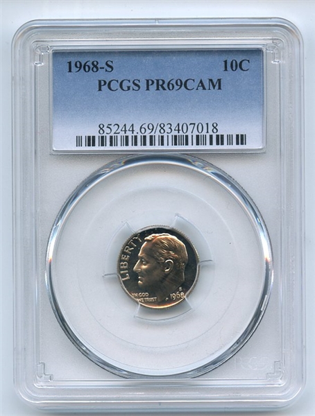 1968 S 10C Roosevelt Dime PCGS PR69CAM