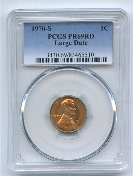 1970 S 1C Lincoln Cent PCGS PR69