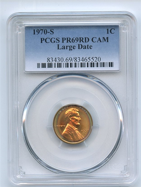 1970 S 1C Lincoln Cent PCGS PR69CAM