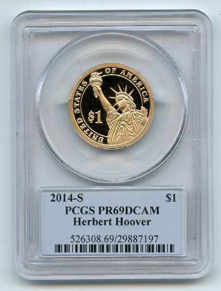 2014 S $1 Herbert Hoover Dollar PCGS PR69DCAM