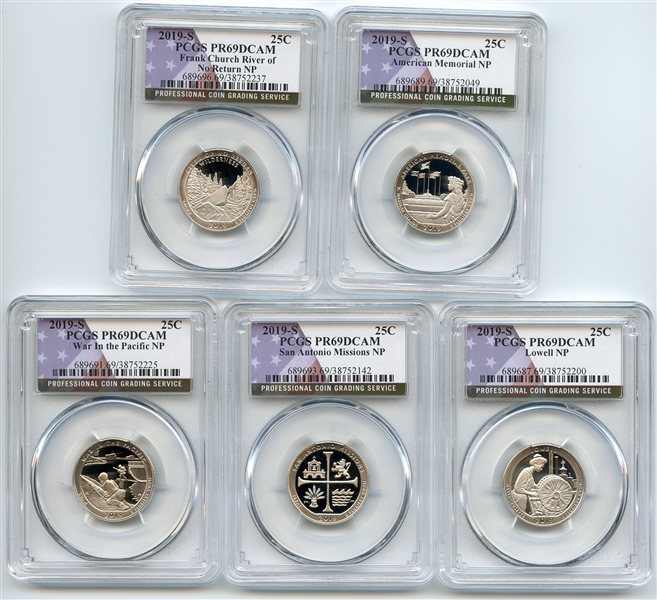 2019 S Clad National Parks Quarter Set PCGS PR69DCAM