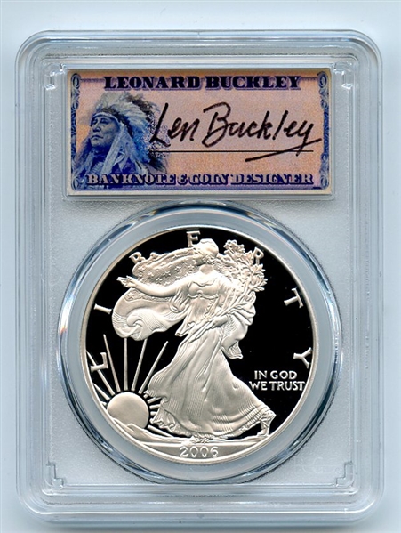 2006 W $1 Proof American Silver Eagle 1oz PCGS PR69DCAM Leonard Buckley