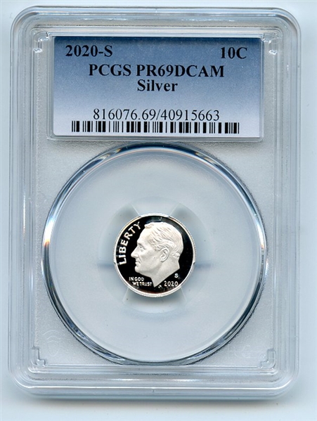 2020 S 10C Silver Roosevelt Dime PCGS PR69DCAM