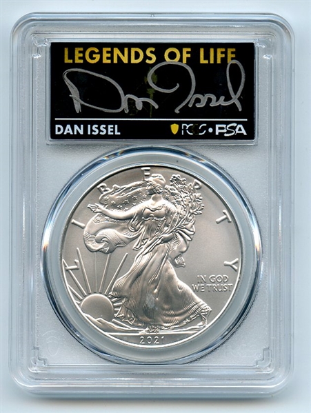 2021 $1 Silver Eagle T1 Last Day Prod PCGS MS70 Legends of Life Dan Issel