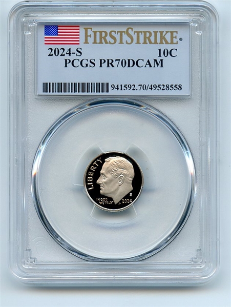 2024 S 10C Clad Roosevelt Dime PCGS PR70DCAM First Strike