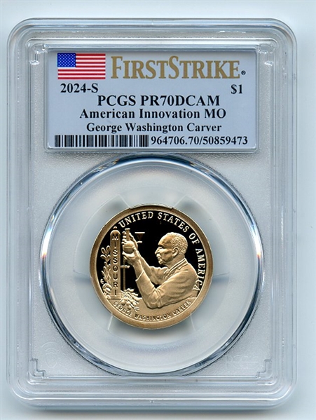 2024 S $1 American Innovation ME DC Defibrillator Dollar PCGS PR70DCAM FS