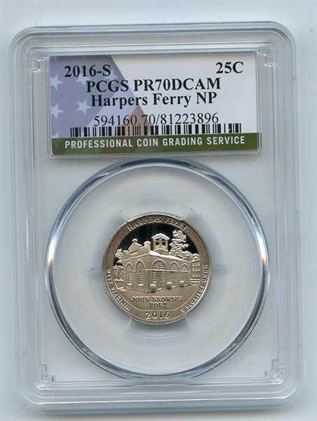 2016 S 25C Clad Harpers Ferry Quarter PCGS PR70DCAM