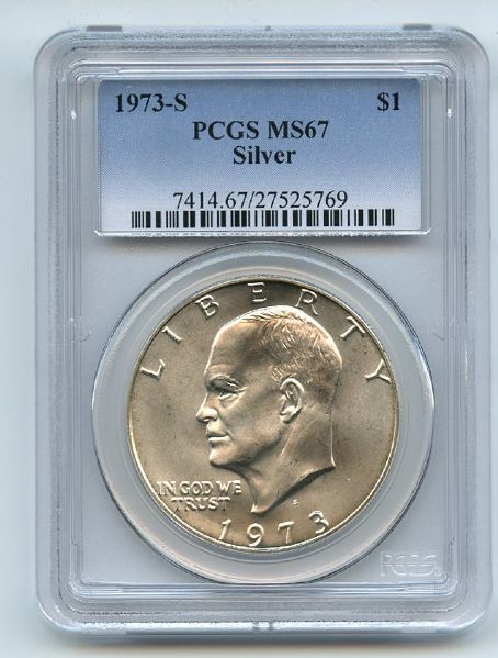 1973 S $1 Silver Ike Eisenhower Dollar PCGS MS67