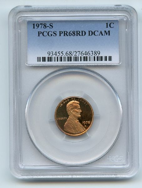 1978 S 1C Lincoln Cent Proof PCGS PR68DCAM