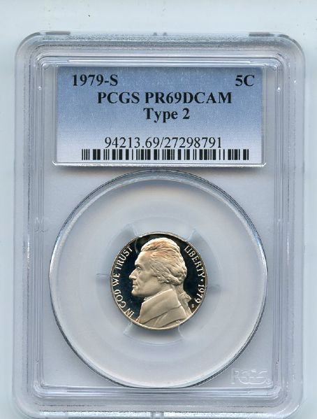 1979 S 5C T2 Type 2 Jefferson Nickel Proof PCGS PR69DCAM