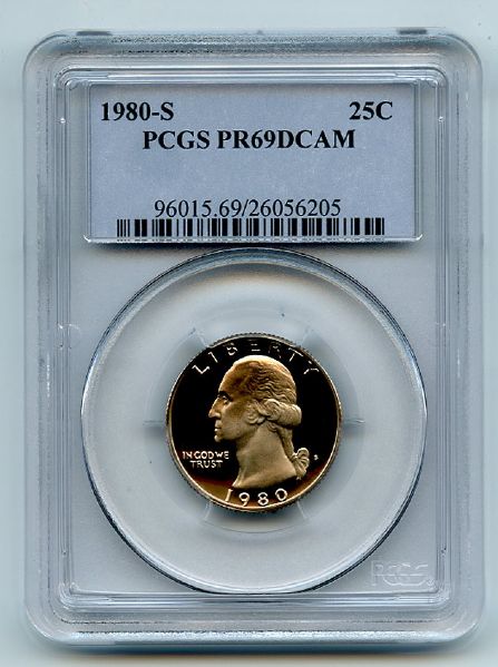 1980 S 25C Washington Quarter Proof PCGS PR69DCAM