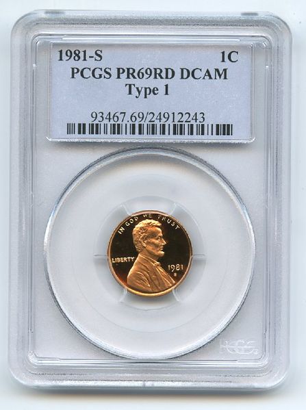 1981 S 1C Lincoln Cent Proof PCGS PR69DCAM