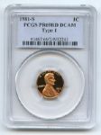 1981 S 1C Lincoln Cent Proof PCGS PR69DCAM