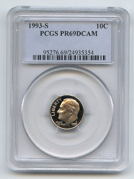 1993 S 10C Roosevelt Dime Proof PCGS PR69DCAM