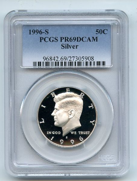 1996 S 50C Silver Kennedy Half Dollar Proof PCGS PR69DCAM