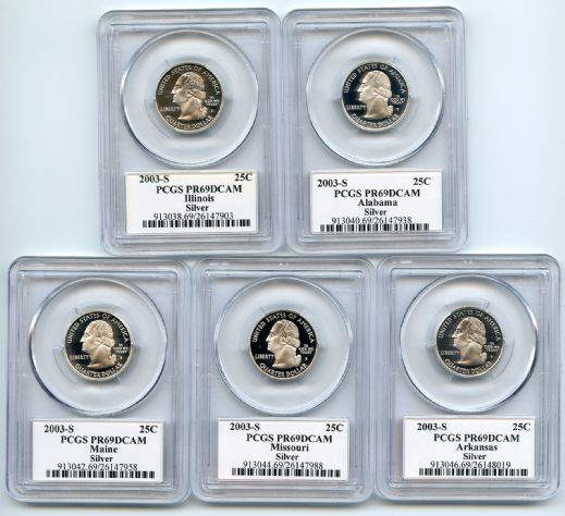 2003 S Silver State Quarter Set PCGS PR69DCAM