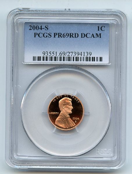 2004 S 1C Lincoln Cent PCGS PR69DCAM