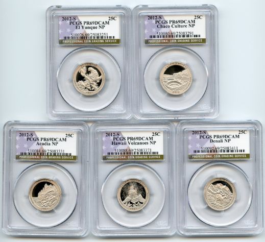 2012 S Clad National Parks Quarter Set PCGS PR69DCAM