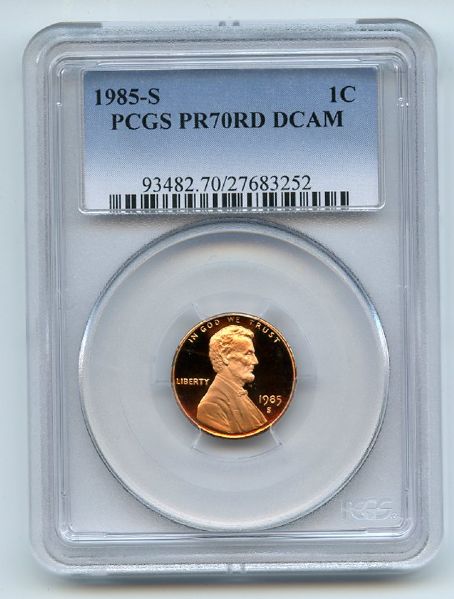 1985 S 1C Lincoln Cent Proof PCGS PR70DCAM