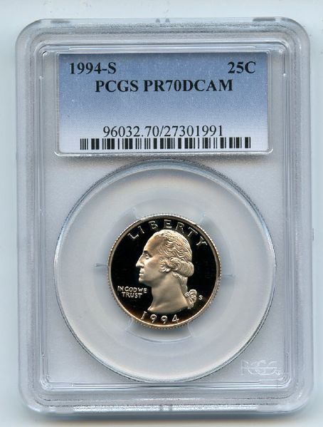 1994 S 25C Washington Quarter Proof PCGS PR70DCAM